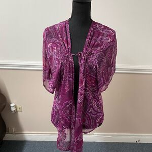 Izod See Through Blouse with Tie Front